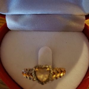 10kt rose gold morganite heart ring